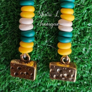 Green Bay Football Cheese Polymer, Charm Lightweight Earrings