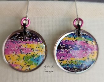 Abstract, Mod, 80's Colorful Lightweight Earrings