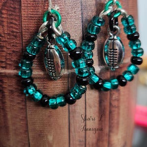 Zilveren oorbellen met Philadelphia-voetbalkralen