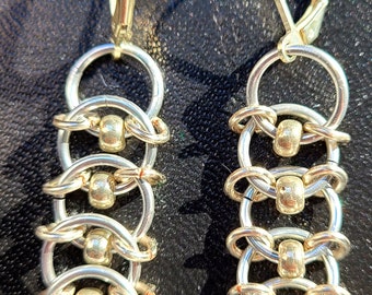 Sweet Silver! Chainmail Dangle earrings
