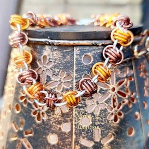 Cleveland football chainmail Handwoven Bracelet