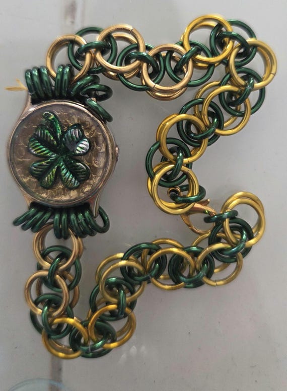 Braccialetto portafortuna uncinetto - bracciale quadrifoglio - Gioi... | su