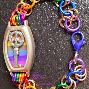 Over the Rainbow! Pride, Vintage, chainmail bracelet, LGBT+,