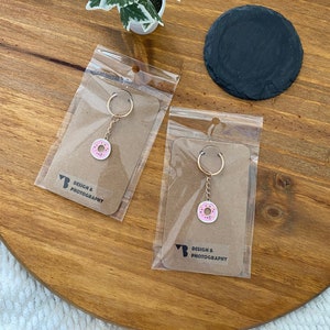 Donut Keychain Charm Accessory | Keys Car Keyring Candy Backpack House Mini Fob Cute Besties Sweet Summer