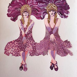 Hungarian Vaudeville Sisters original artwork by Renata polli