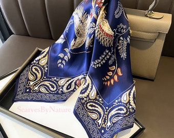 100% Mulberry Silk Scarf | Artistic Prints | Medium Practical Size 68cm*68cm | Gift of Nature
