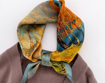 100% Mulberry Silk Scarf | Artistic Prints Silk Scarf | The Gift of Nature