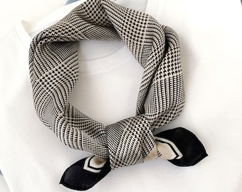 100% Mulberry Silk Scarf | Classic Checkered Prints Silk Scarf | The Gift of Nature