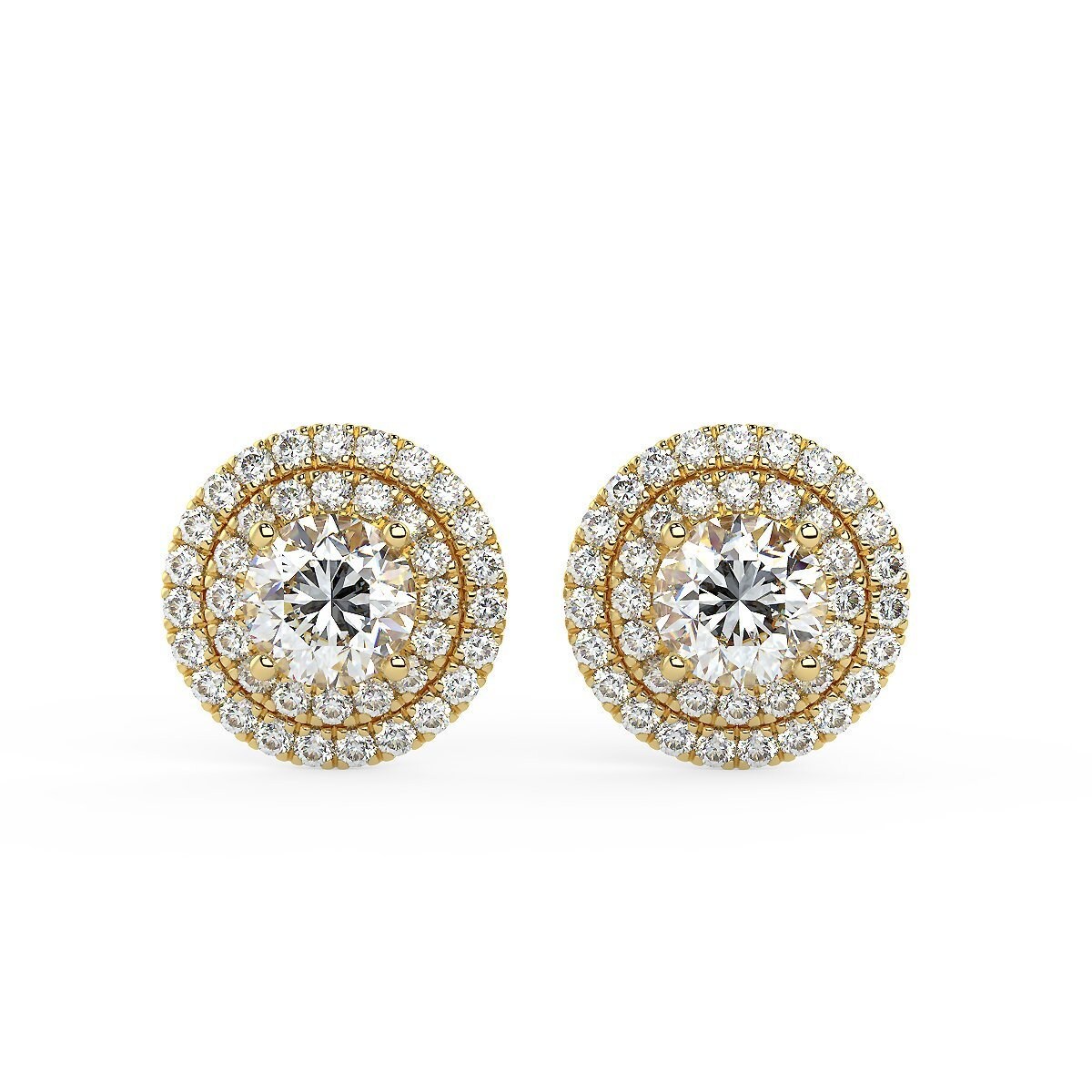 Andromeda Stud Earrings in Yellow Gold (1.50 Ct. Tw.) Lab Grown Diamond IGI Certified Made With 14K Gold