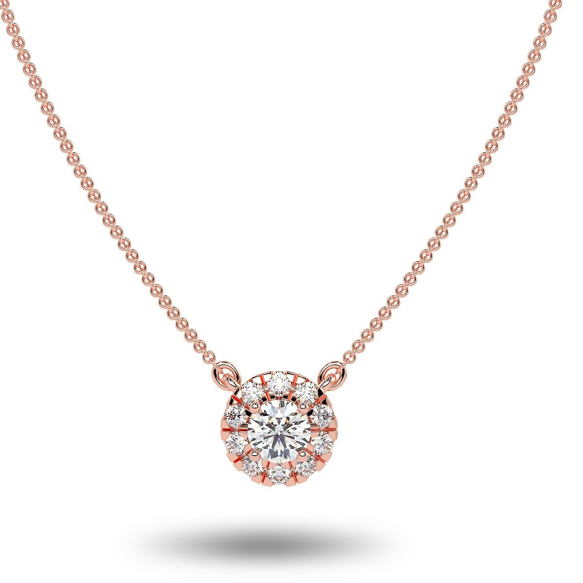 Mira Necklace - Rose Gold (0.50 Ct. Tw.) Lab Grown Diamond IGI Certified Made With 14K Gold