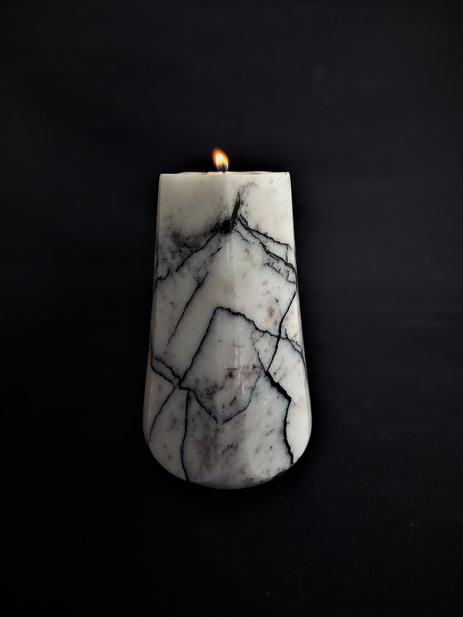 Marble Pentagonal Candle Holder Tea Light Holder White Lilac Etsy UK