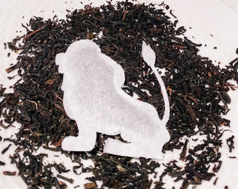 Leo Zodiac Tea Gift | FREE Shipping | 1 Mini Wooden Honeycomb Stick | 6 Horoscope Shaped Tea Bags | Unique Gift for Friend |