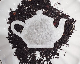Teapot 6 Shaped Tea Bags | FREE Shipping | 1 Mini Wooden Honeycomb Stick | Gift for Tea Party  | Tea Lovers (6 Tea bags)