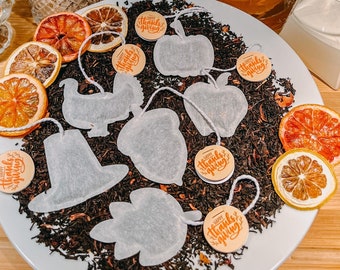Paquete variado de Acción de Gracias 6 bolsitas de té en forma / Envío GRATIS / Mini panal GRATIS con cada pedido / Regalo para Acción de Gracias / (6 bolsitas de té)