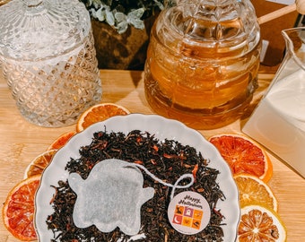 Halloween Ghost Tea | FREE Shipping | 1 Mini Wooden Honeycomb Stick | Gift for Halloween  | Halloween Party | Fall | (6 Tea bags)