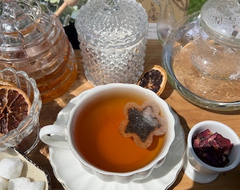 Flower 6 Shaped Tea Bag | | FREE Shipping | 1 FREE Mini Honeycomb w/ Every Order | Gift for Mother's Day  | Tea Lovers for Her (6 Tea bags)