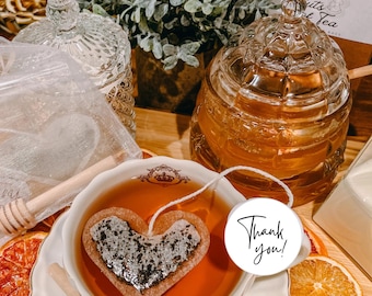 Thank you Tag with Heart-Shaped 6 Tea Bags | FREE Shipping | 1 FREE Mini Honeycomb w/ Every Order | Unique Gift to Say Thanks!
