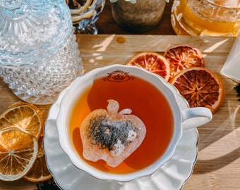 Apple 6 Shaped Tea Bag | FREE Shipping | 1 FREE Mini Honeycomb w/ Every Order | Gift for Teachers | Tea Lovers (6 Tea bags)