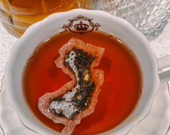 New Jersey 6 Shaped Tea Bag | FREE Shipping | 1 FREE Mini Honeycomb w/ Every Order | Gift for Homesick NJ  | Tea Lovers (6 Tea bags)