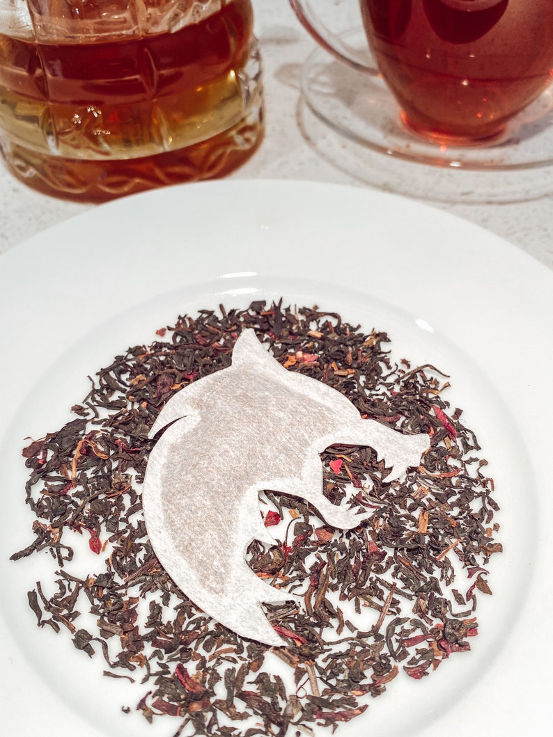 The Witcher Tea Bags | FREE Shipping | 1 Mini Wooden Honeycomb Stick | 3 Symbols (White Wolf, Swallow, Obsidian Star 2 of each) Bild 5