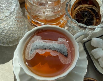 Bolsita de té con forma de controlador de videojuego (6 unidades) / Envío gratis / 1 mini palito de madera con forma de panal / 6 bolsitas de té / Regalo para streamers