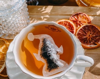 Bolsa de té en forma de elfo 6 / Envío GRATIS / Mini panal GRATIS con cada pedido / Regalo para Navidad / Regalo navideño / Amantes del té (6 bolsas de té)