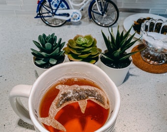 Regalo para los fanáticos de los delfines / Envío GRATIS / 1 mini panal GRATIS con cada pedido / Bolsitas de té de delfines / Regalo de agradecimiento único y genial (6 bolsitas de té)