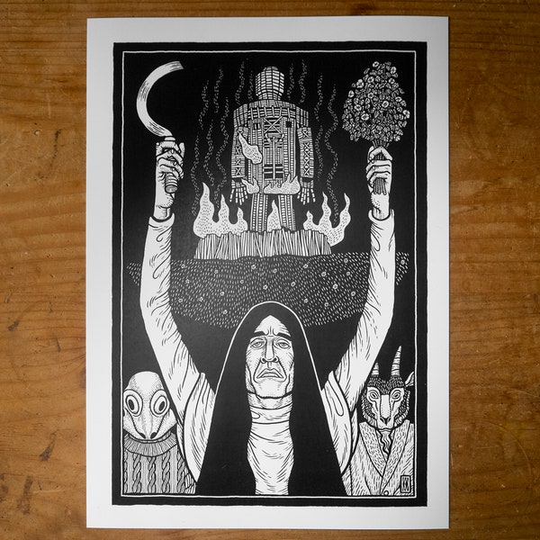 The Wickerman  A4 Print by Matt Willis - Lord Summerisle ~ Wicker Man ~ The Folklore Box ~ TheFolkloreBox ~ The Folk Lore Box ~ Shuck