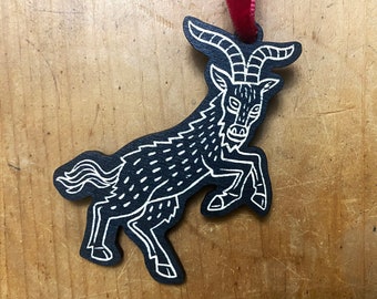Black Phillip Goat Christmas Decoration - Laser Cut Birch Plywood
