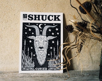 Shuck zine Cover Print Issue #3 Cursed by Matt Willis - The Folklore Box ~ The Folk Lore Box ~ TheFolkloreBox ~ Shuck zine ~ Cursed