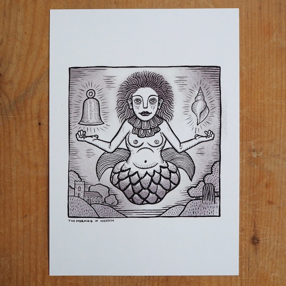 Mermaid of Marden A4 Print – Folklore Art on 350gsm Card
