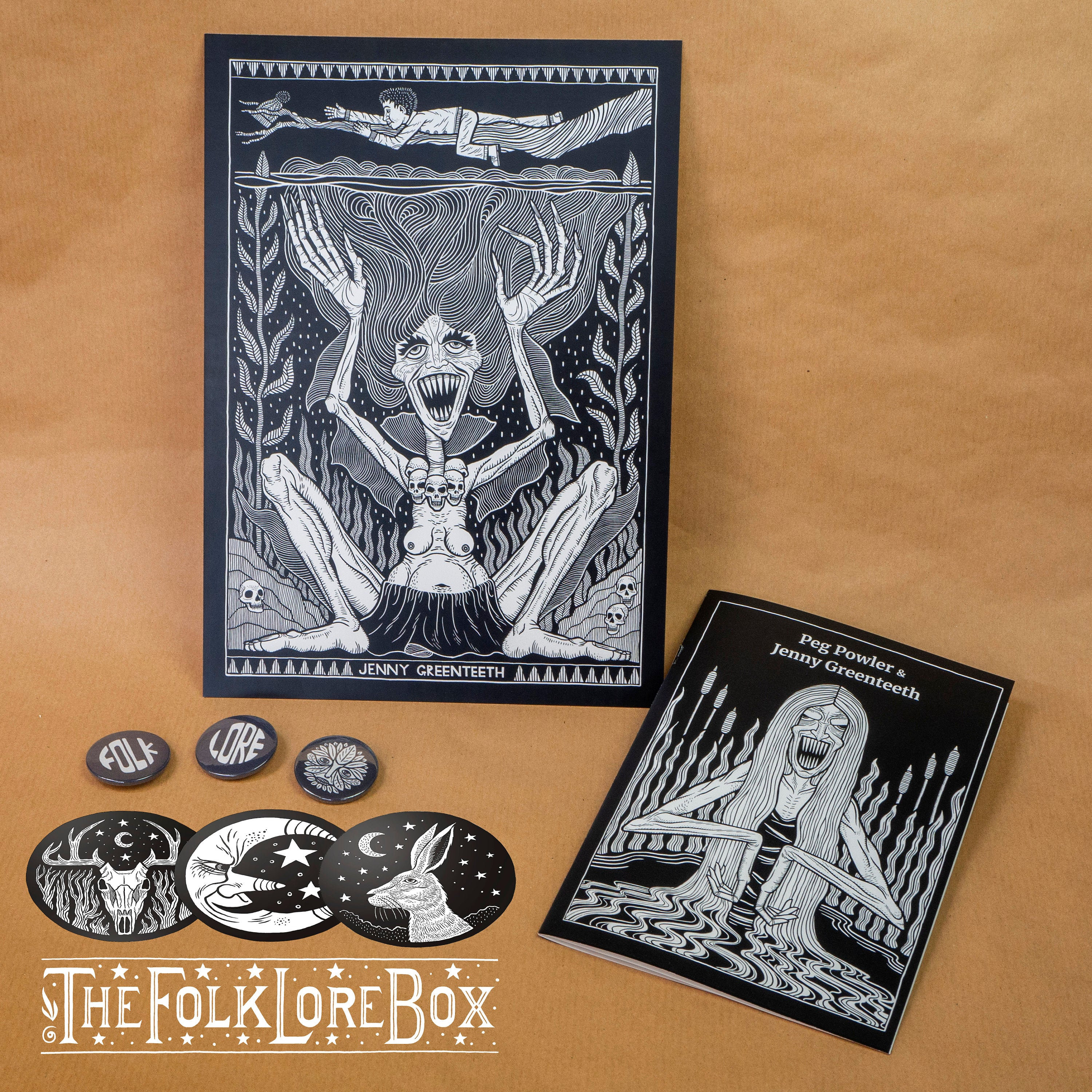 Folklore Box #1 - Jenny Greenteeth Print, Zine & Stickers