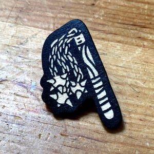 Morning Star Flail Birch Plywood Pin Badge