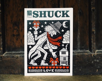 Shuck zine Cover Print Issue #2 Love by Matt Willis - The Folklore Box ~ The Folk Lore Box ~ TheFolkloreBox ~ Shuck zine ~ Love
