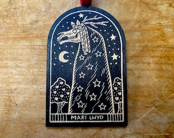 Mari Lwyd Horse Skull Hanging Decoration – Welsh Folklore Art