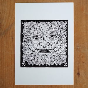 Green Man A4 Print by Matt Willis - Old Man of the Woods ~ Pagan ~ The Folklore Box ~ The Folk Lore Box ~ TheFolkLoreBox ~ Shuck