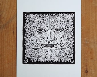 Green Man Print A4 - Matt Willis Pagan Folklore Art