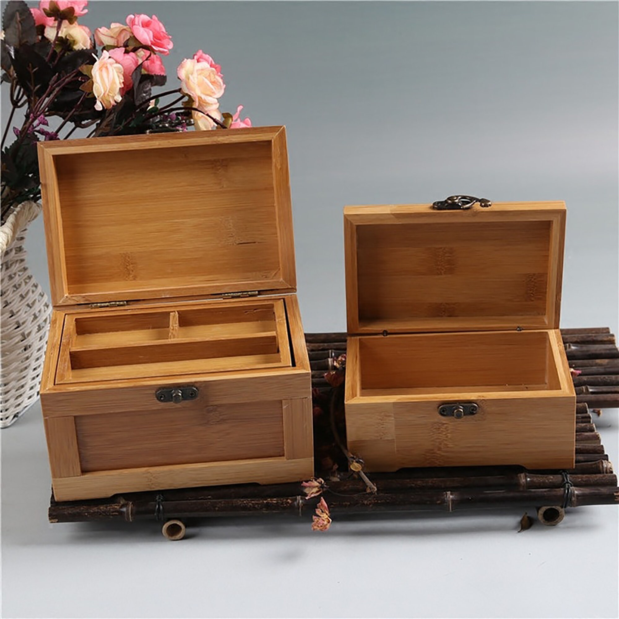 Bamboo Craft Bamboo Jewelry Box Wooden Jewelry Storage Box Small