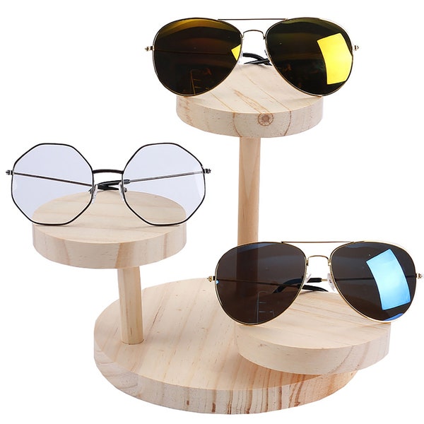 Acrylic Sunglasses Display Holder | Eyeglass Stand For Countertop | 14.1 Inch Tall