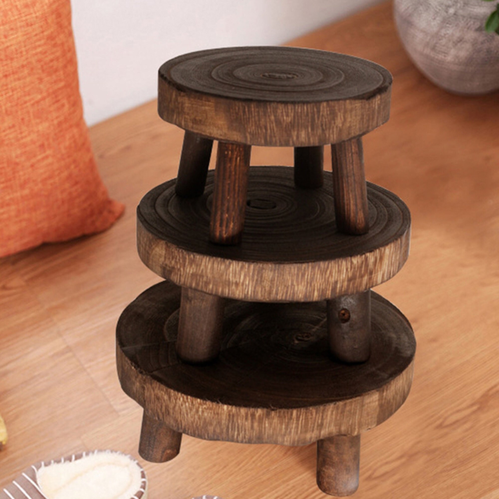 Wood Flower Pot Holder Plant Stand Display Stand Stool Etsy