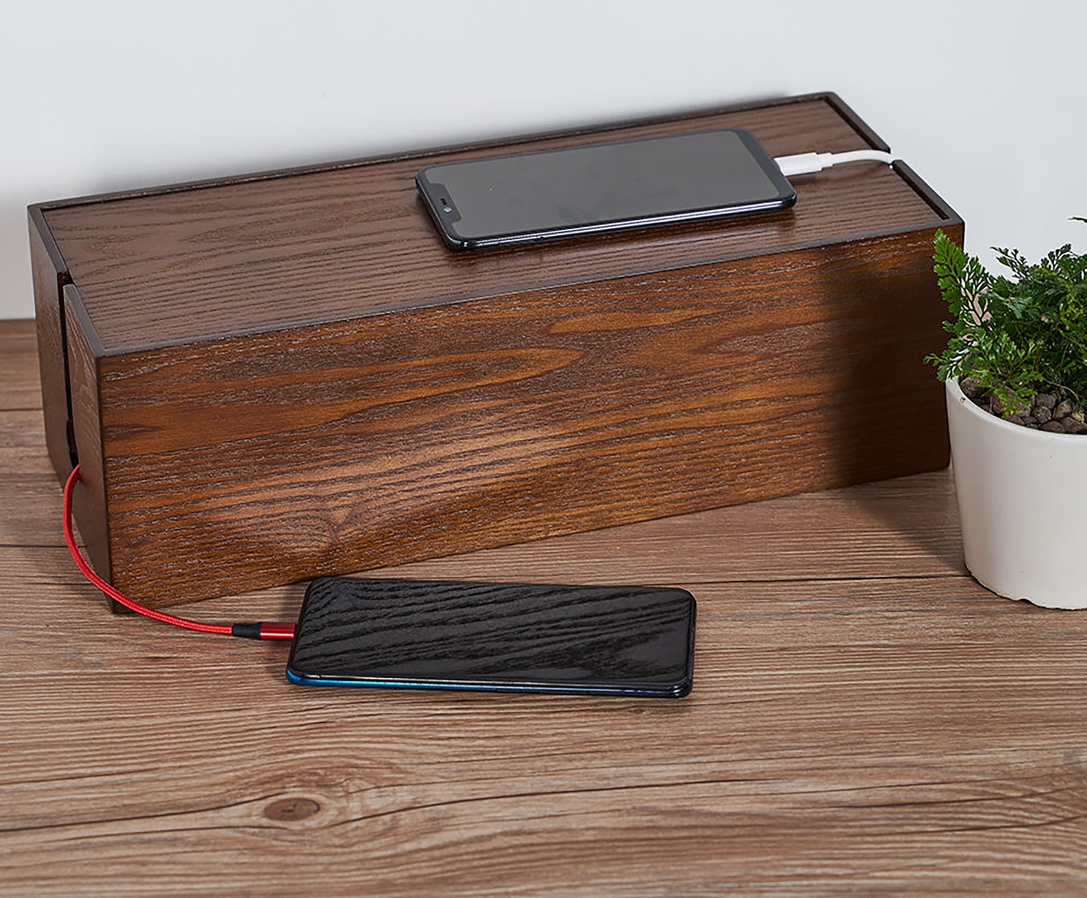 Wooden Cable Management Box Made From Wood Material Hide Wires Etsy