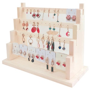 Wood Jewelry Display Rack Earring Organizer Stand Stud Earring - Etsy