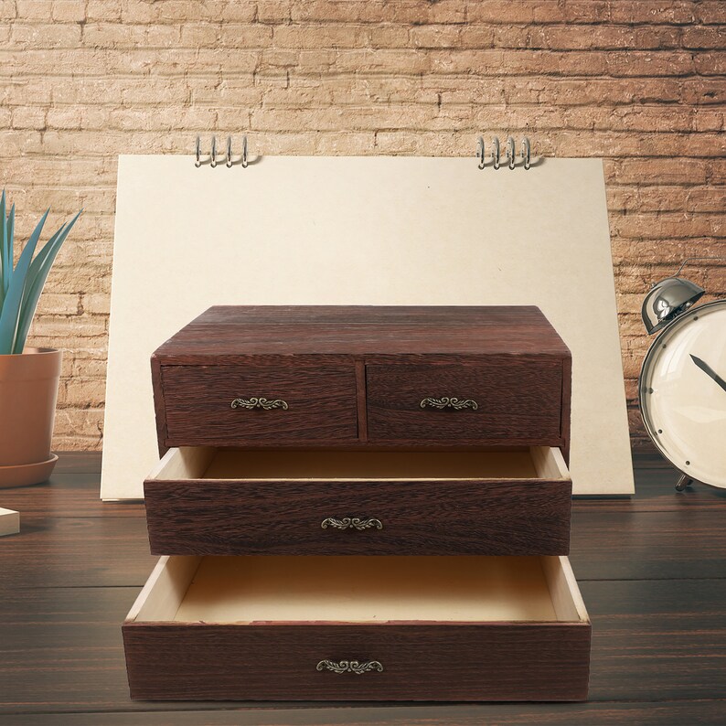 Wooden Box Storage Drawer Type Storage Box Jewelry Cosmetics Etsy