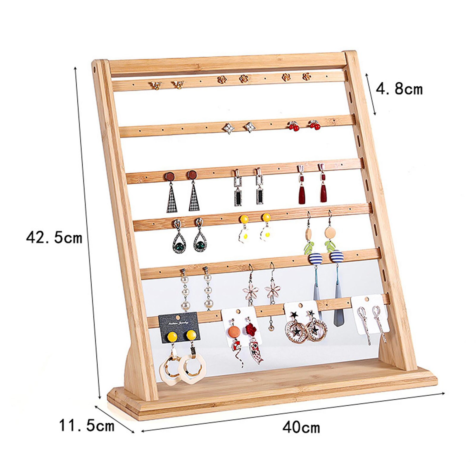 New Wooden Earrings Display Rack 60 Holes Bracket for Ha - Etsy