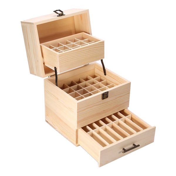 3 Tier 59 Slots Essential Oil Storage Box Container Cabinet Drawer for 10ml 15ml Aromotherapy Oil Container Cases Wooden