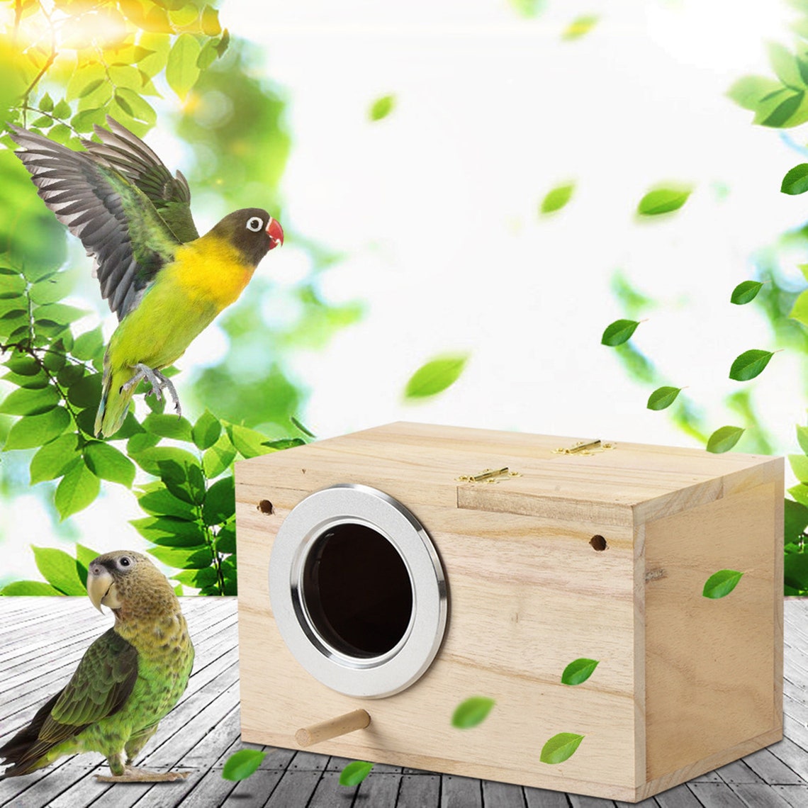 Wooden Parakeet Nesting Box/ Budgie Bird House/ Natural Wood Etsy