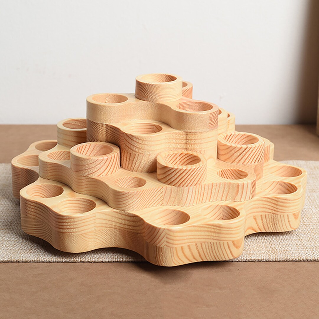 Wooden Essetial Oil Roller Bottle Holder Show 31 Slot Display Stand