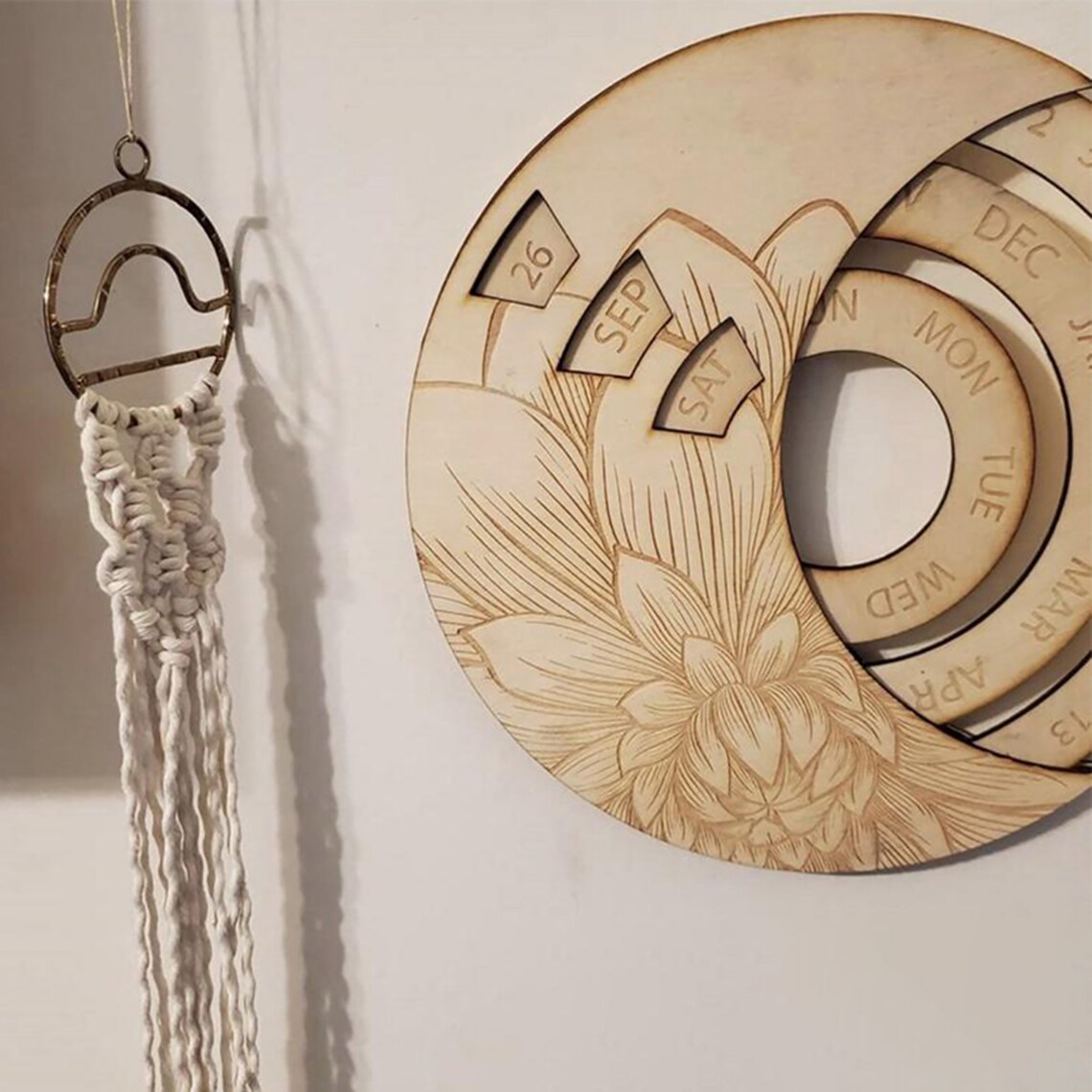 Wooden Hanging Calendar Perpetual Reminder Plaque Board for - Etsy