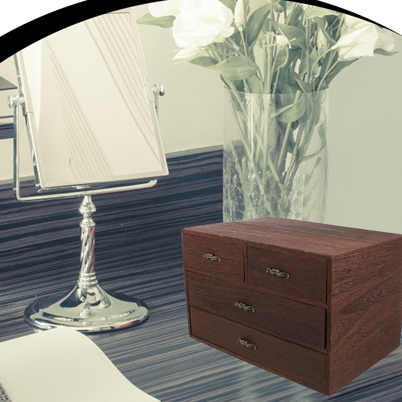 Wooden Box Storage Drawer Type Storage Box Jewelry Cosmetics Etsy