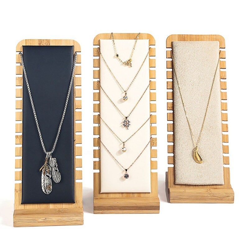 Wood Jewelry Display Stand Multiple Necklace Showcase Display Etsy